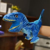 Naujos mielos pirštinės dinozaurų pliušinės rankinės lėlės, minkštos kimštos animacinių filmų pasakos, juokingos, lydinčios žaislinės kūdikio gimimo dienos dovana gray