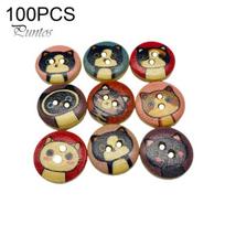 100 vnt. animacinių filmų kačiuko spausdinimo medinės sagos „pasidaryk pats“ siuvimo marškiniai Iškarpų knygelių krepšelių dekoras įvairiaspalvis