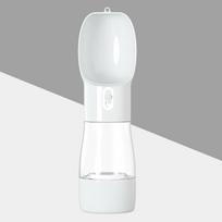 Pet 2 in 1 Dog Water Bottle Outdoor Hiking Food Container for Small Medium Dog Cat Portable Leakproof Drinking Bowl Pug Supplies white