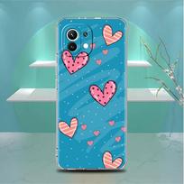 Clear Case For Xiaomi Mi Poco X3 NFC M3 Pro F3 F1 11 Lite 12 Note 10 11T 9T Transparent Phone Cover LOVE Heart Xiaomi Poco X3 NFC blue