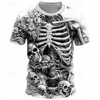 Graphic Cool Skulls Skeleton Designer Casual Subculture Men's 3D Print T shirt Tee Sports Outdoor Holiday Going out T shirt 2XL black