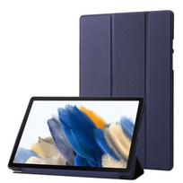 Skirtas „Samsung Galaxy Tab A8 10.5 2021 TPU“ tris kartus horizontaliai apverčiamas odinis dėklas For Samsung Galaxy Tab A8 10.5 2021 mėlyna