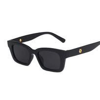 New Cat Eye Rectangle Vintage Sunglasses Woman Brand Designer Retro Points Clear Green Sun Glasses Female Lady Eyeglass as picture black