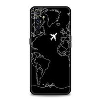 Fashion Planes World Map Travel For Realme GT Neo 2 3T Phone Case For Realme 11 10 9 8 5G 7 6 GT2 Pro Plus C21 C11 C25 C35 Cover Realme 11 Pro