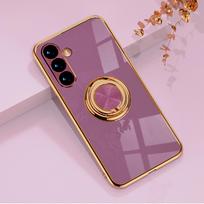 Metalinis žiedo laikiklis telefono dėklas, skirtas Samsung Galaxy S24 S22 S23 Ultra S21 FE S20 Plus A15 A52 A25 A53 A55 Note 20 galinis dangtelis Samsung S24 Plus violetinė