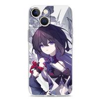 Phone Case For iPhone 15 14 13 12 Mini 11 Pro Max XS X XR 7 8 Plus Clear Shockproof TPU Cover Honkai Star Rail Gepard Bronya iPhone X XS gray