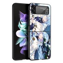 Phone Case for Samsung Galaxy Z Flip 3 4 5 Folding Mobile Shell Hard PC Fundas Black Coque Capa Protect Cover Genshin Impact Samsung Z Flip 5