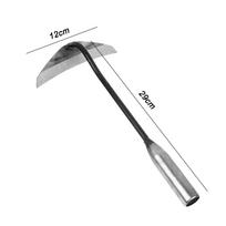 All-Steel Hardened Hollow Hoe Gardening Loosening Soil Tool Hand Weeding Removal Tool Puller for Planting Garden Edger Weeder 7 gray