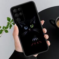 Telefono dėklas, skirtas Samsung Galaxy A35 A55 A54 A15 A25 A05s A05 A22 A24 A52 A33 A34 M34 M14 M54 M23 juodas katės dėklas A05 4G