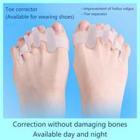 1Pair Toes Separator Suitable Bunion Corrector Material Soft Gel Straightener Spacers white