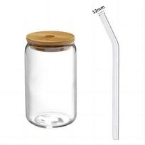 350ml/550ml Stiklinė puodelis su dangteliu ir šiaudeliu Skaidrus Bubble Tea puodelis Sulčių stiklinė Alaus skardinė Pieno Mocha puodeliai Pusryčių puodelis Gėrimų indai 301-400ml white