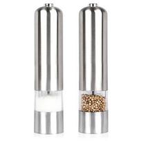 Electric Pepper Grinder Stainless Steel Salt or Pepper Mill for Home Kitchen 1pc gray
