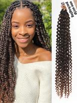 18 colių  Ocean Wave  nerti plaukai Sintetiniai giliųjų bangų mezgimo nerti plaukų priauginimai Ombre Afro Curls Passion Twist plaukai 18inch
