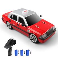 Remote Control Car, 2.4GHz Remote Control Racing Car with Drift Tires Lights 3 Batteries, 3 Battery raudona