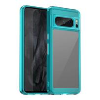 Colorfull Transparent TPU Case for Google Pixel 8 Pro 7A 7 Pro 6A Protective Cover Shockproof Clear Frame Full Protection Colorful Clear Cover For Pixel 8 žalia