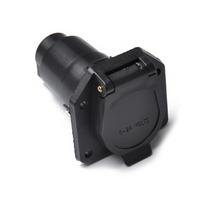 7 Pin Trailer Round RVs Blade Connector Socket, Heavy Duty 7-Way Vehicle Side Replacement Trailer Plug Socket 12V