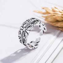 S925 silver ring trendy retro Thai silver open ring women's silver plated ring new ring one size