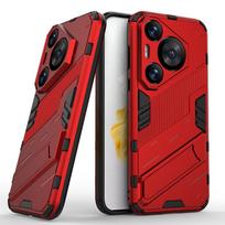 Huawei Pura 70 P60 P50 P50E Ultra Art Pro Plus Punk Armor Smūgiams atsparus Bamperis Tvirtas Gumuotas PC Pritaikytas Dėklas Stovas Laikiklis Dangtelis Korpusas P50/P50E raudona