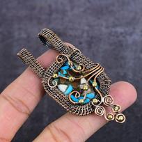 Natural Spiny Oyster Gemstone Copper Wire Wrap Jewelry Pendant 3.15  s3M03 black