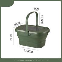 Folding Picnic Bag Basket Camping Large Capacity Outdoor Barbecue Fishing Storage Box Container Barrel žalia