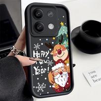 Skirta Xiaomi 13t Poco F6 X5 X6 Pro Redmi Note 13 12 11 10 Pro Christmas Elk Pattern Candy Color lęšių apsauga Minkštas silikoninis dangtelis Redmi Note 13 5G juoda
