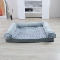 Pet Dog Bed Cat Kennel Four Seasons Breathable Soft Dog Comfortable Plush Bed Mat Removable Washable  Sofa Mat Supplies šviesiai pilka spalva