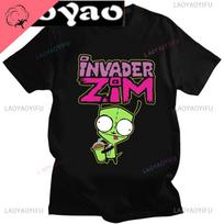 Cute Cartoon Invader Zim Invader Gir Graphic Tshirt  Zim Image Cotton T Shirt Unisex Retro Tee Shirt Fashion Shirt Streetwear Tops Unisex L