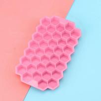 Ledo kubelių padėklas, silikoninė forma 37 tinklelio korio formos ledo kubelių gaminimo mašina be BPA ledo gaminimo aparatas su dangteliais „pasidaryk pats“ popsicle formelės ledo formelės pink