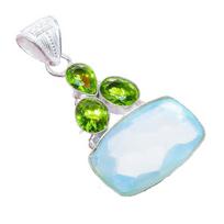 Aqua Mystic Topaz, Peridot Gemstone 925 Sterling Silver Jewelry Pendant 2.1   AH-3284 2.17 balta