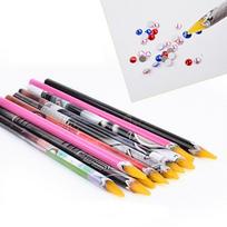 1 vnt. klampus taškinis grąžtas rašiklis lipdukas papuošalai profesionalus nagų taškavimo įrankis spalvotas taškinis grąžtas kreidelės manikiūro reikmenys 1 PC pink