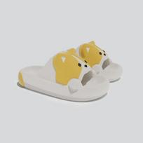 Corgi Slippers Ladies, Soft Bottom Non-slip Breathable, Wear-resistant Cute Cartoon Bathroom EVA Thick Bottom Sandal Slippers 38/39 geltona