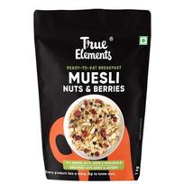 True Elements Crunchy Nuts & Berries Muesli, Almonds& Cranberries 1kg - Muesli Nuts Delight - 30% Berries | Protein Muesli| Healthy breakfast