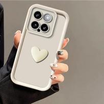 Madingas silikoninis dėklas Xiaomi Mi 14 13T 12T 13 12 11 Lite Poco F6 X6 X5 Pro X4 GT X3 M6 M4 M3 F5 F4 F3 C65 C55 C61 modeliams. Mielas 3D širdelės dėklas-dangtelis Xiaomi Poco C55 (4G) kava