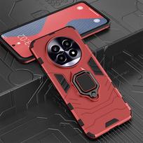 KEYSION Shockproof Armor Case for Realme 13 Pro+ 5G Soft Silicone+PC Ring Stand Holder Phone Back Cover for Realme 13 Pro 5G for Realme 13 Pro 5G raudona