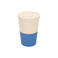 380 ml kavos puodelio maistinė medžiaga, atspari aukštai temperatūrai, stora, nepralaidi, nepraleidžianti kelioninio puodelio su dangteliu, daugkartinio naudojimo neslystančia rankove lauke 380ML mėlyna