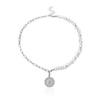 Kmvexo Netaisyklingų perlų grandinėlių Asimetriška Choker karoliai Karalienės portreto pakabukas Lariat karoliai Moterims Papuošalai 45cm