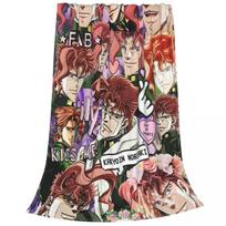 Kakyouin Noriaki Collage Knitted Blankets Jojo's Bizarre Adventure Anime Throw Blankets Bedding Couch Printed Soft Warm Bedsprea 75x100cm 30x40in beige