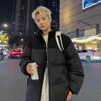 Men's Winter Loose Casual Stand Up Collar Cotton Jacket for Couples, Thick and Warm Bread Jacket XXXL