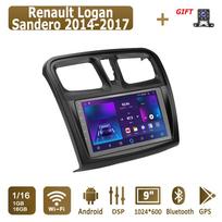 Android Automobilinis Radijas Renault Logan Sandero 2014-2017 Multimedijos Grotuvas Pagrindinis Įrenginys Stereo GPS Navigacija BT WIFI 1+16GB 1+16GB white