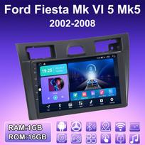 2 DIN Android Carplay Radijo imtuvas automobiliui Ford Fiesta Mk VI 5 Mk5 2002-2008 Multimedijos grotuvas Pagrindinis blokas Stereo GPS Navigacija BT WIFI 4+64GB 1+16GB blue