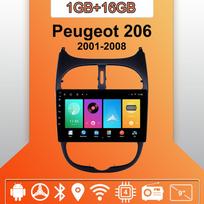 Car Radio Android Auto Carplay For Peugeot 206 2001-2008 Multimedia Player Head Unit Stereo GPS Navigation BT WIFI 1+16GB 1+16GB