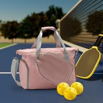 Pickleball raketės dėklas su reguliuojamu dirželiu rožinė