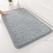 Fine velvet pebble embossed floor mat 40*60cm pilka spalva