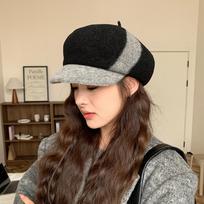 Vintage Beret Newsboy kepurė Reguliuojama rudens žieminė kepurė Cabbie Beret Minkšta vilnonė beretė moterims Berečių dažytojo kepurė average size juoda