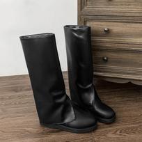 Designer Women Knee High Boots Fashion Slip On Shoes  Autumn Winter Thick Heel Ladies Knight Long Booties 35