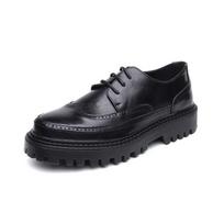 Vyriški batai Laisvalaikio odiniai batai Britų retro tendencija Brock platforma, aukštinanti maži odiniai batai 21259-R 38 juoda