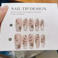 10pcs/set Purely Hand-made Wearable Nails Cat's Eye Gold Moonlight Star River Simple and Fashionable Nail Stickers XS gray