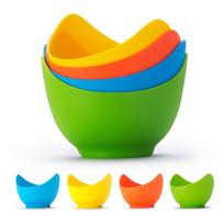 Poached Egg Cooker with Ring Standers Food Grade Non Stick Silicone Egg Poaching Cup for Microwave or Stovetop Egg Poaching 1 Set įvairiaspalvis