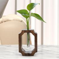 Stiklinė Vaza Augalų Terariumas Kūrybiškas Medinis Dauginimo Stotis Stovas Bonsai Gėlių Vazonas