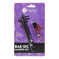 SUGAR Cosmetics Bae-Sic Makeup Kit | Kohl Of Honour Intense Kajal - 01 Black Out (Pack Of 2) | Smudge Me Not Mini Liquid purple